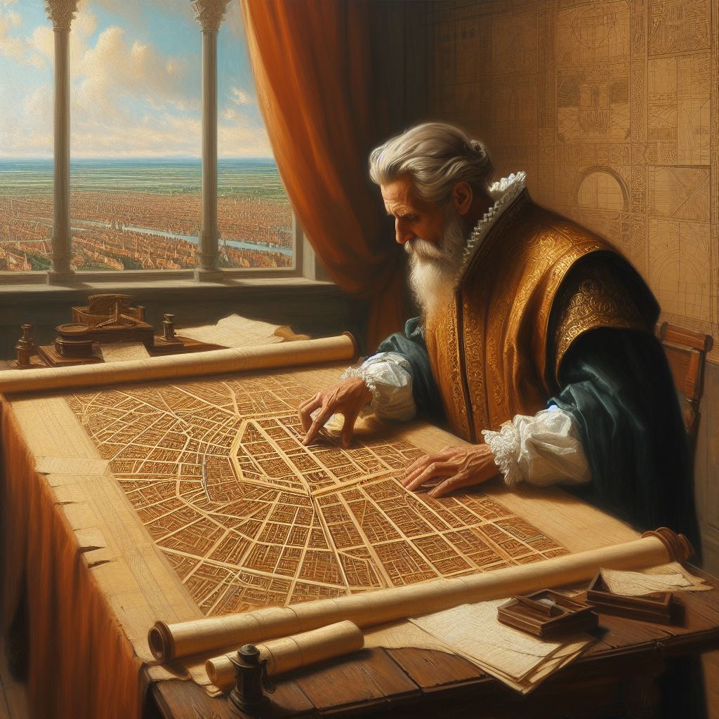 A picture of a renaissance cityplaner.